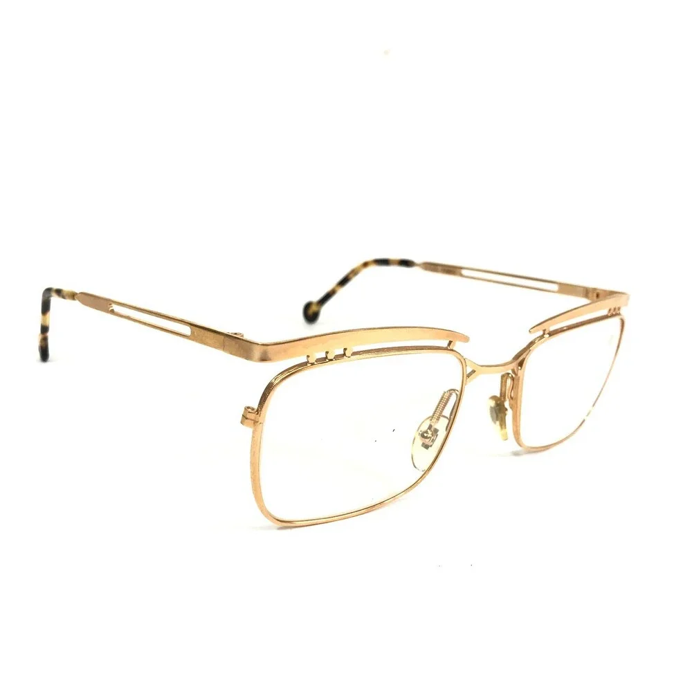 Vintage la Eyeworks Eyeglasses Frames FABIO 22KT Gold Plated 2u Shiny 53-20-135